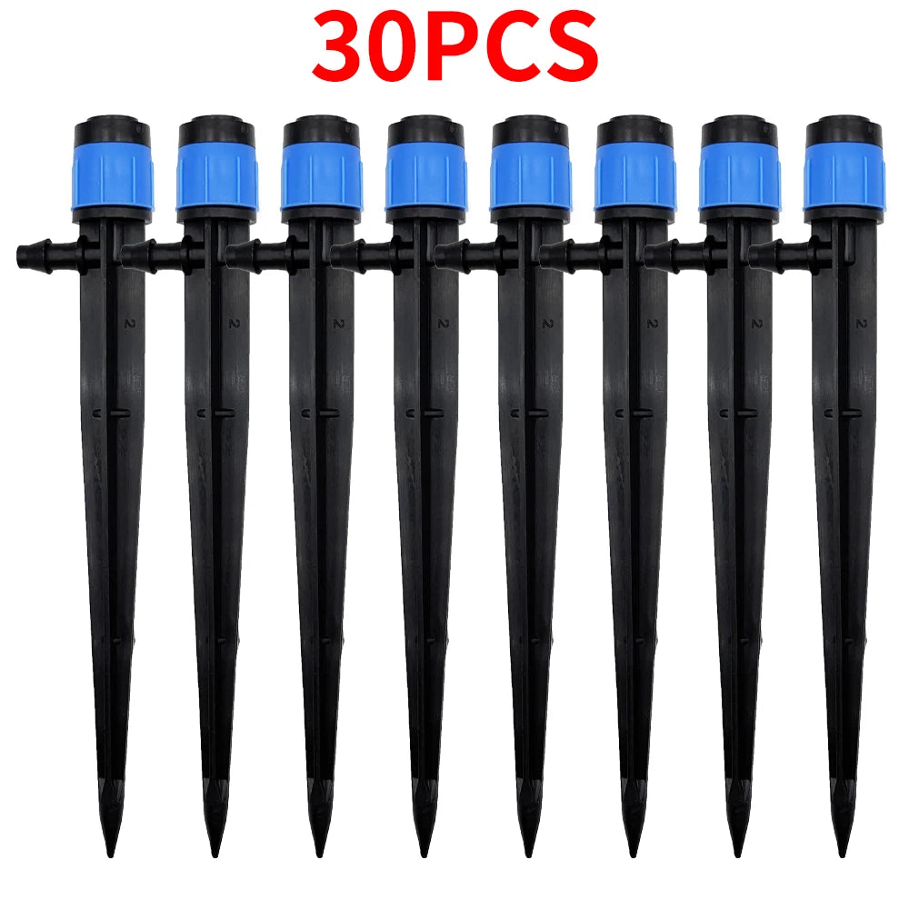 30pcs Adjustable 360° Sprinkler Nozzles for Garden and Greenhouse Watering - 4/7mm Hose Connectors and Accessories