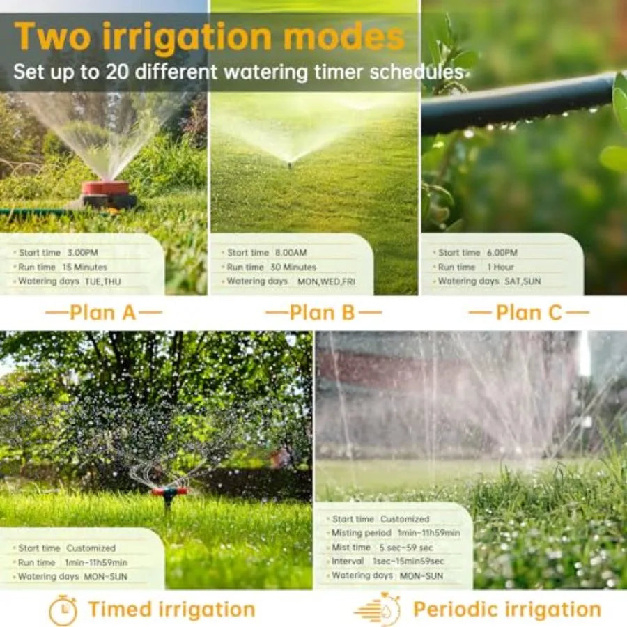 WiFi Water Timer for Garden Outdoor Irrigation System with Brass Inlet 1 Outlet WiFi Hose Timer in Chrome Color App Remote Cont