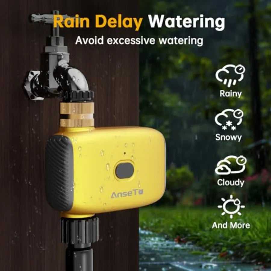 WiFi Water Timer for Garden Outdoor Irrigation System with Brass Inlet 1 Outlet WiFi Hose Timer in Chrome Color App Remote Cont