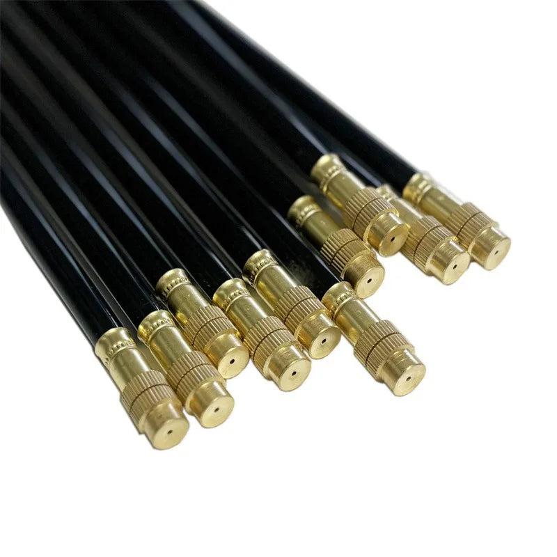 5Pcs Free Bending Yellow Copper Mist Nozzle 20mm Straight Push Lock Joint Garden Watering Humidification Sprayer