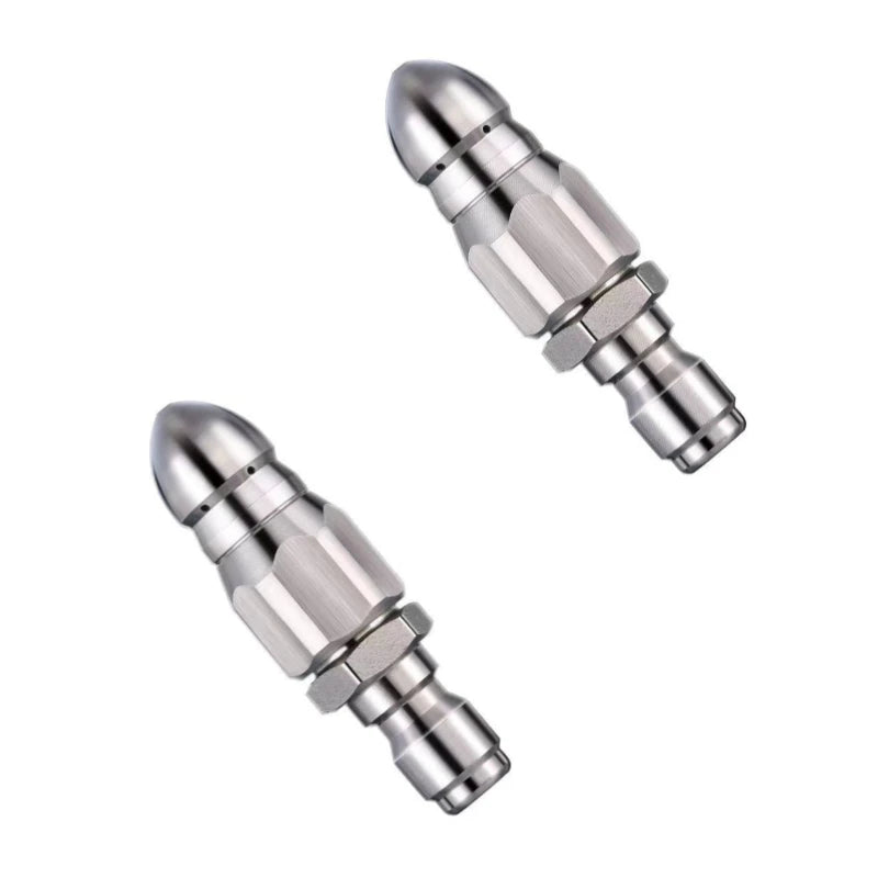 1/4" Stainless Steel Pressure Washer Nozzle Water Jet Sewer Drain Cleaning Quick Connect Plug Hose Accessory Tool