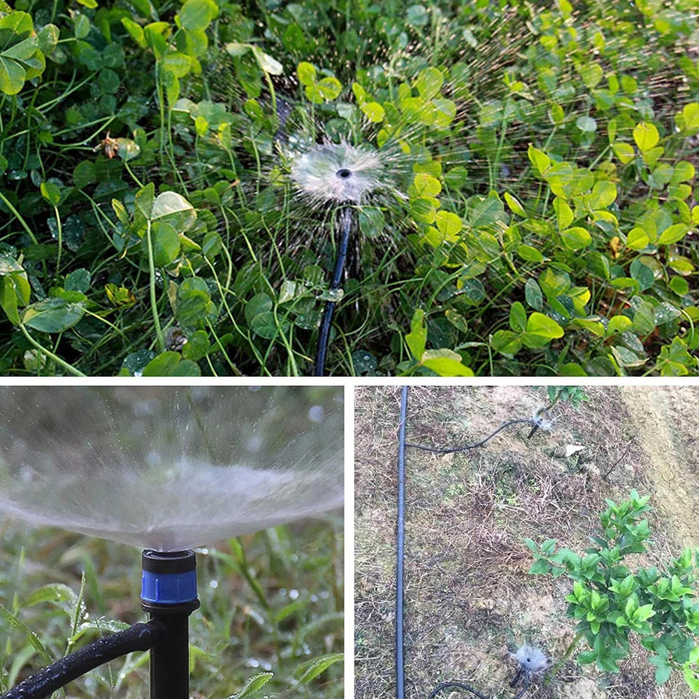 30pcs Adjustable 360° Sprinkler Nozzles for Garden and Greenhouse Watering - 4/7mm Hose Connectors and Accessories