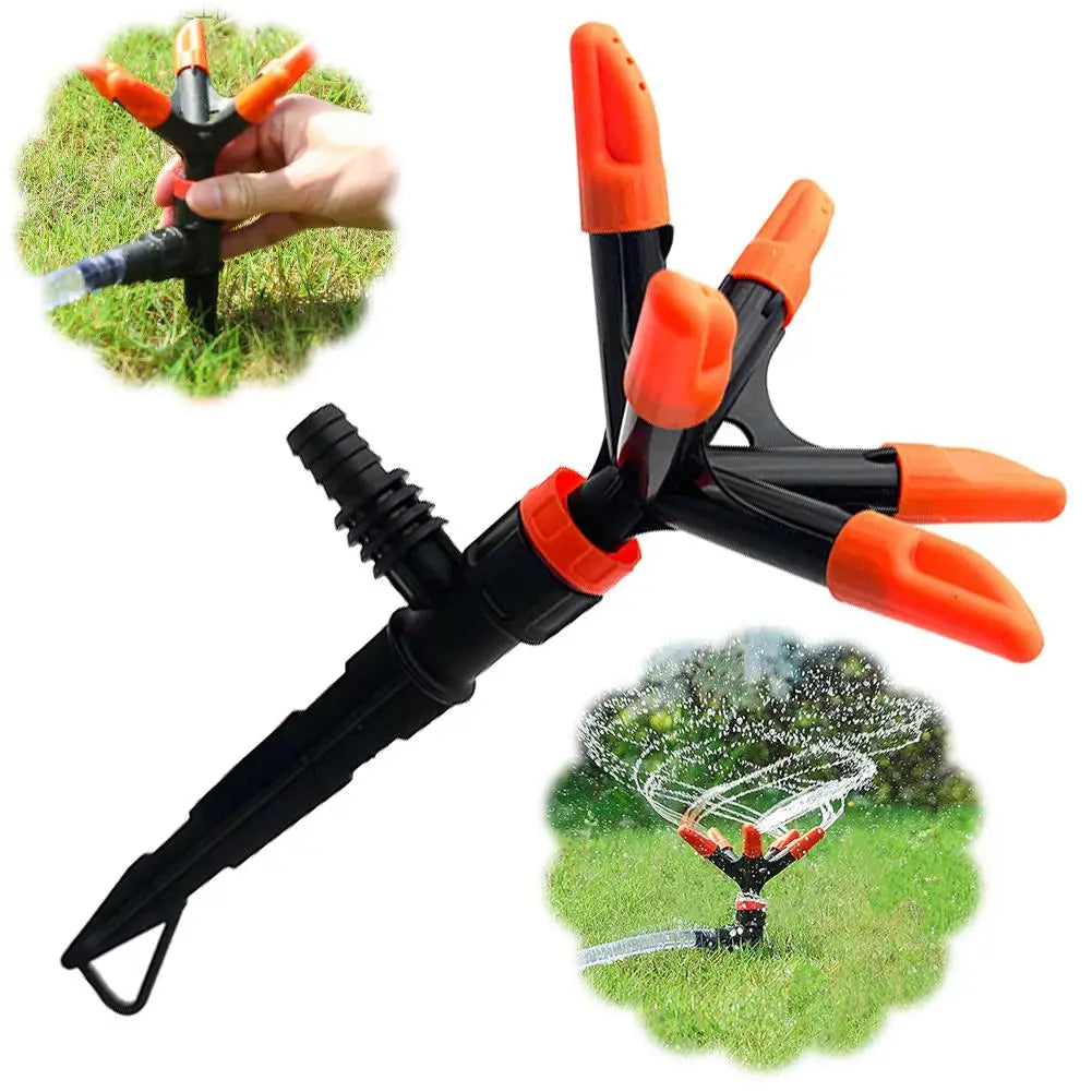 NEW 360 Degree Automatic Rotating Garden Lawn Irrigation Area Nozzle Water Sprinkler Supplies Coverage Spray Large Irrigati B8P3