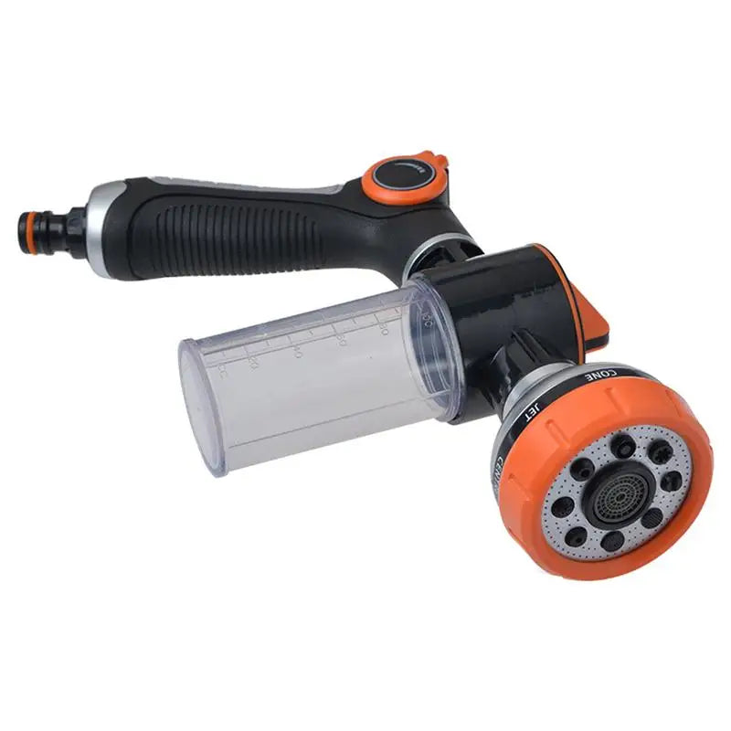 Garden Hose Spray Nozzle 8 Spray Patterns Car Pressure Washer Nozzle Thumb Control Nozzle For Pet Wash With 100ml Liquid Bottle