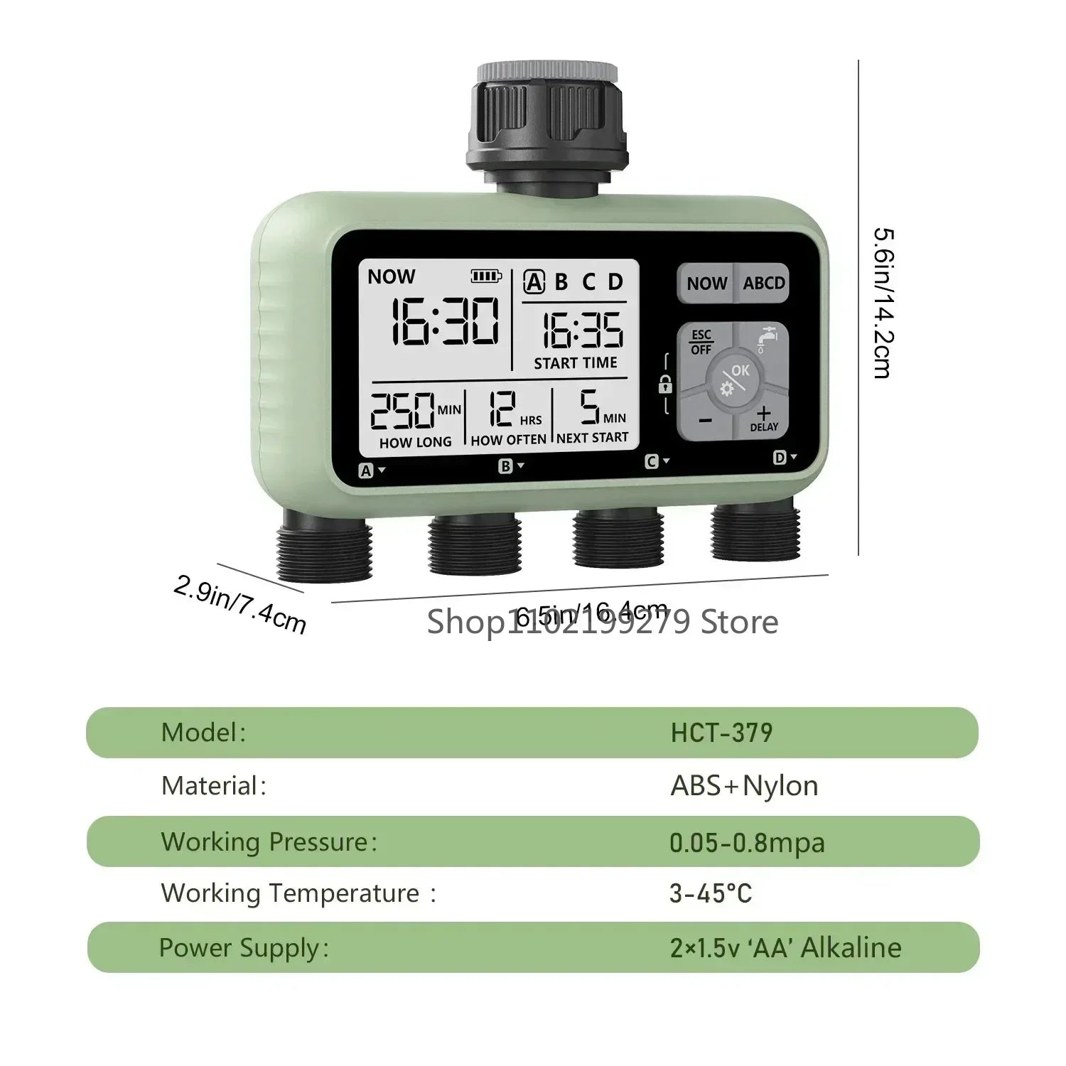 4-Outlet Water Timers Multifunctional Sprinklers Multi Caliber Adaptation Convenient Installation Youngs Garden Tools