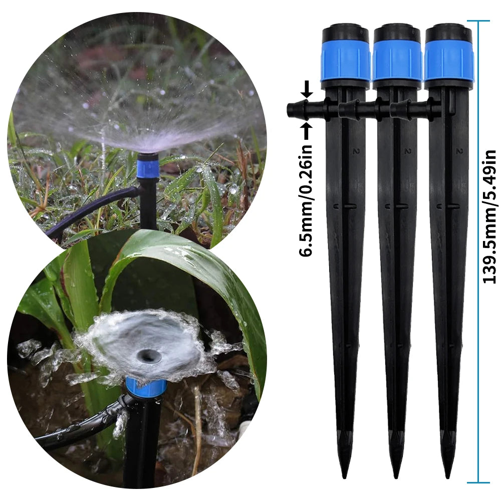 30pcs Adjustable 360° Sprinkler Nozzles for Garden and Greenhouse Watering - 4/7mm Hose Connectors and Accessories