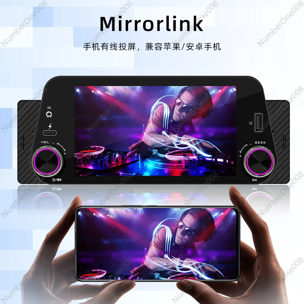 5 Inch 1 DIN Car MP5 Player, Wireless CarPlay Android Auto, Bluetooth 5.1 FM Radio, Touchscreen with Reversing Assist, 60W×4