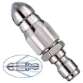 1/4" Stainless Steel Pressure Washer Nozzle Water Jet Sewer Drain Cleaning Quick Connect Plug Hose Accessory Tool