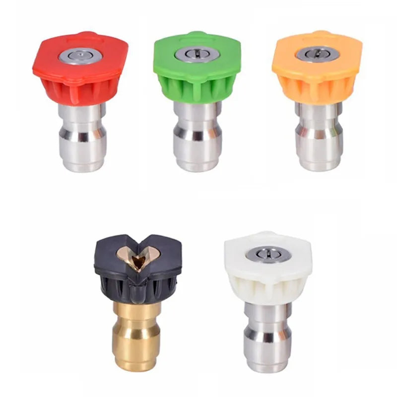 5pcs/Set  Quick Connector Car Washing Nozzles Metal Jet Lance Nozzle High Pressure Washer Spray Nozzle