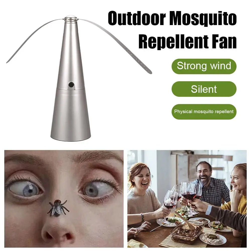 Table Fly Fan Battery Powered Outside Fly Fans Summer Outdoor Protection Equipment for Travel Farmhouse Camping Apartment Patio