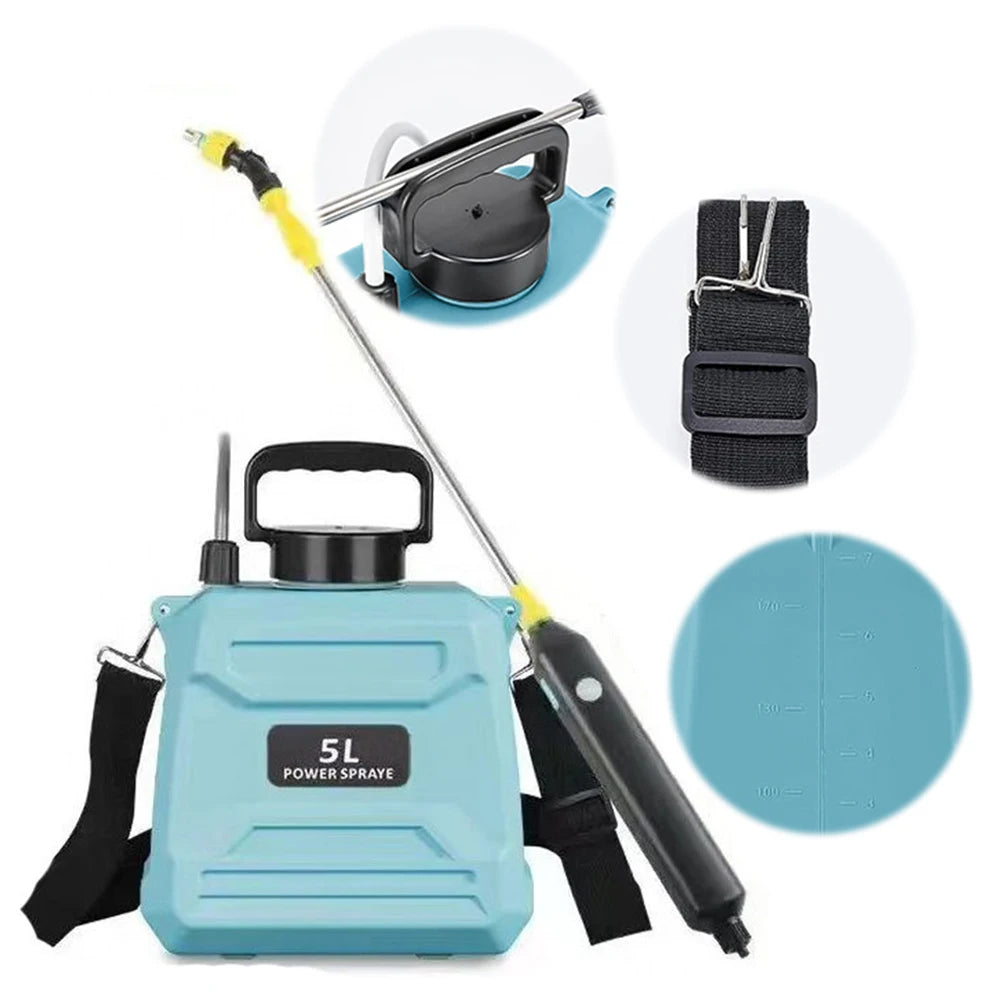 5L Shoulder Pesticide Sprayer Automatic Sprayer Bottle USB Rechargeable Garden Water Sprayer Lawn Sprinkler for Lawn Garden