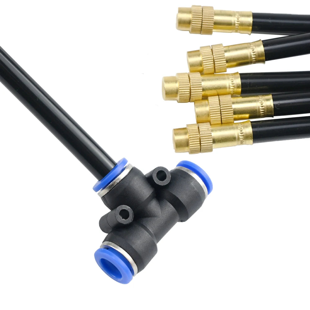 20/30/50cm 360° Free-bend Misting Nozzle Adjustable Brass Atomization Sprayer Garden Irrigation Watering for 6/8/10/12mm PE Hose