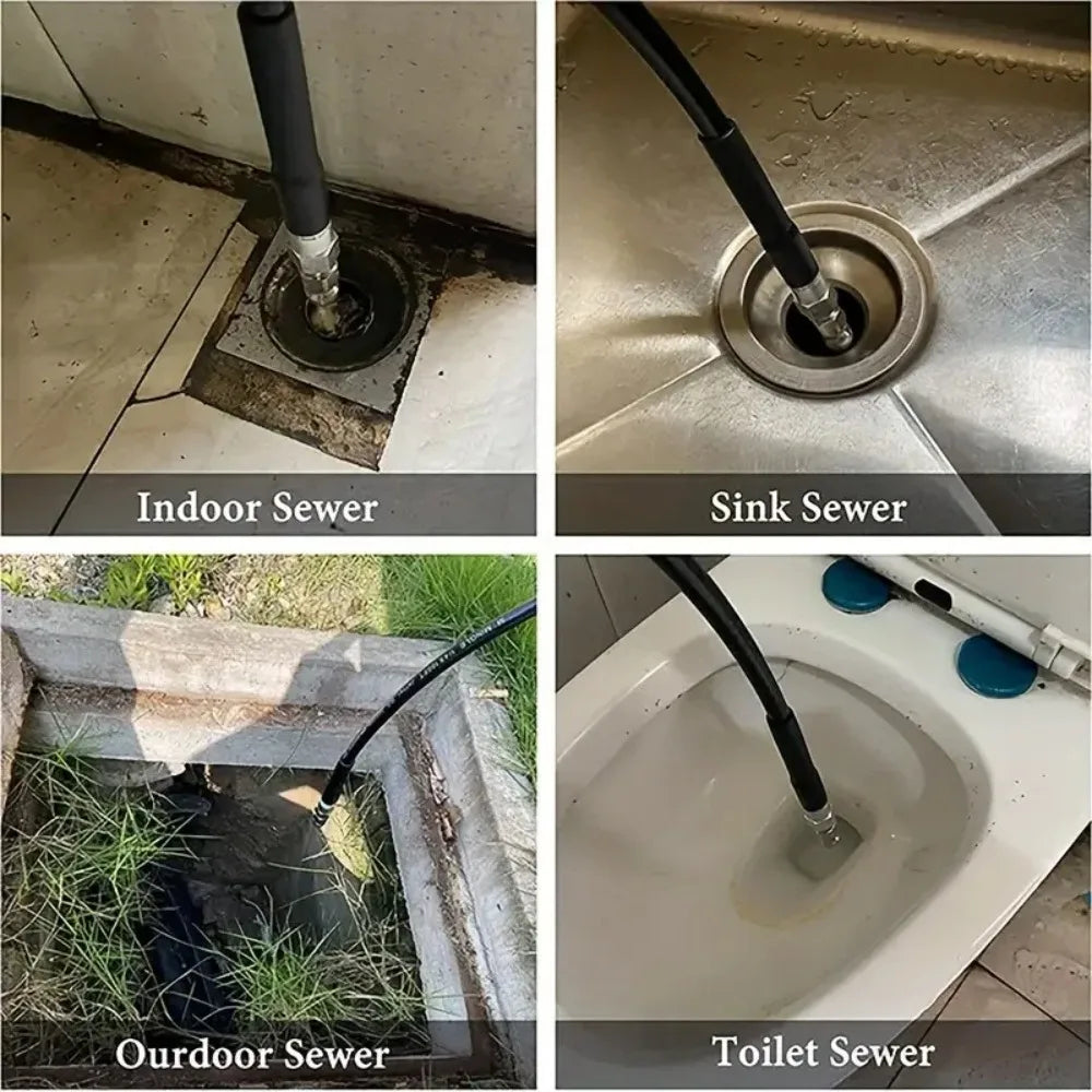 1/4" Stainless Steel Pressure Washer Nozzle Water Jet Sewer Drain Cleaning Quick Connect Plug Hose Accessory Tool